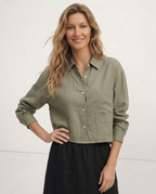 Harlow | Women's Cropped Button-Down Shirt