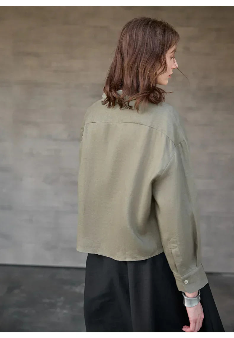 Harlow | Women's Cropped Button-Down Shirt
