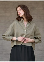 Harlow | Women's Cropped Button-Down Shirt