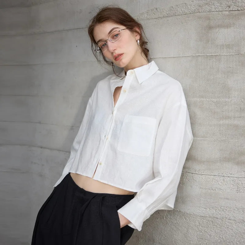 Harlow | Women's Cropped Button-Down Shirt