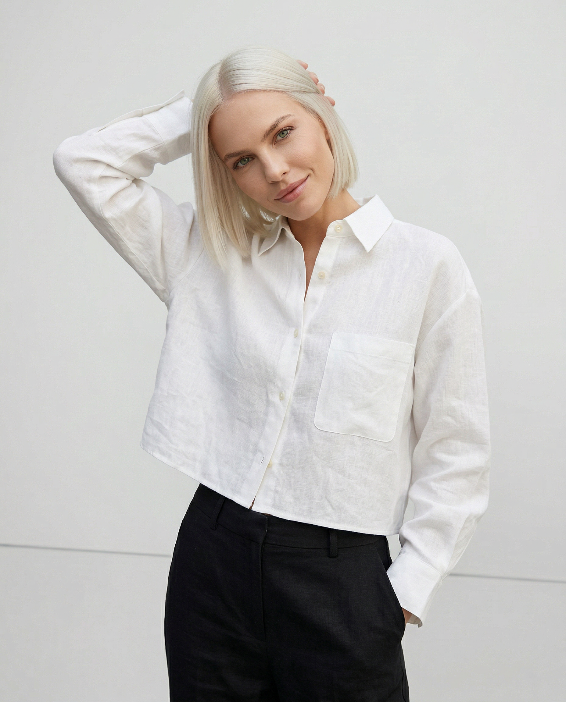 Harlow | Women's Cropped Button-Down Shirt