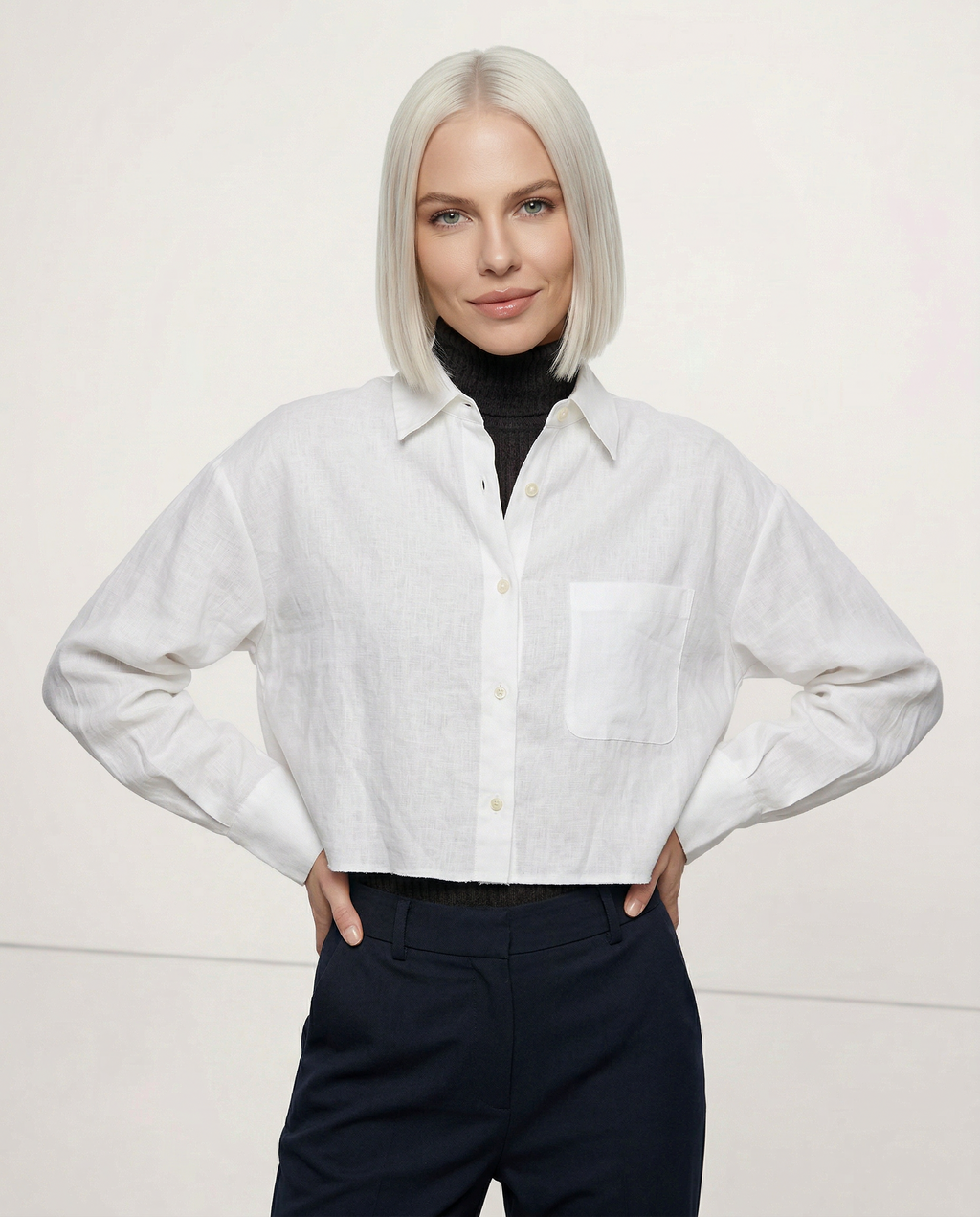 Harlow | Women's Cropped Button-Down Shirt