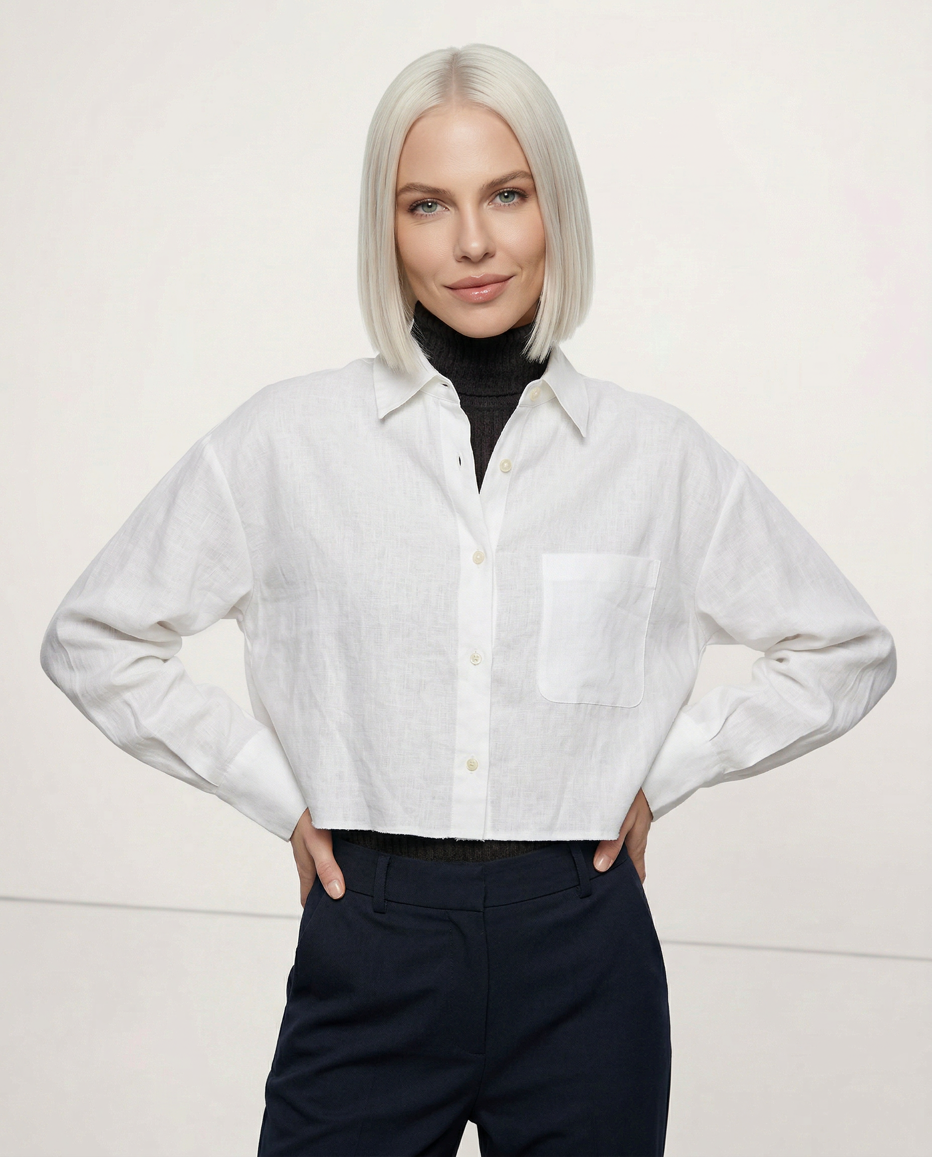 Harlow | Women's Cropped Button-Down Shirt
