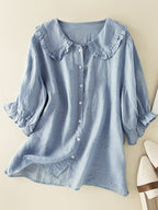 Winifred | Women's Peter Pan Collar Button Blouse