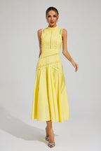 Thea | Women's Sleeveless Lace Midi Wedding Guest Dress