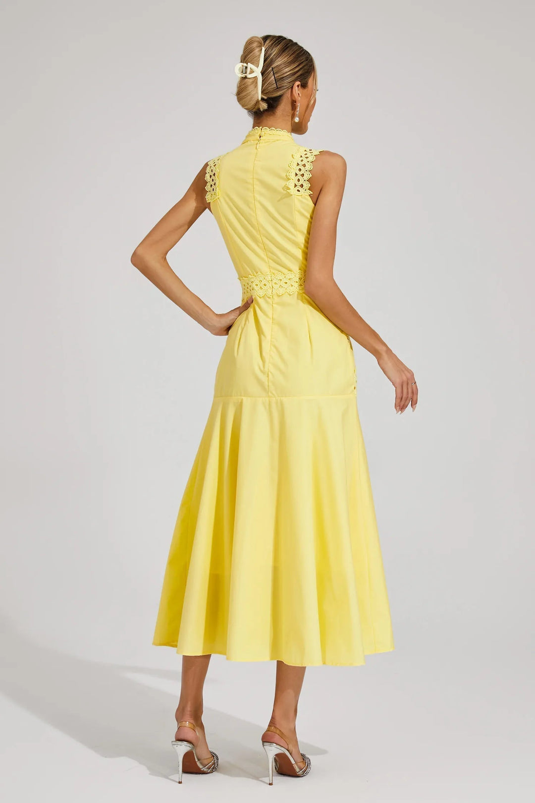 Thea | Women's Sleeveless Lace Midi Wedding Guest Dress